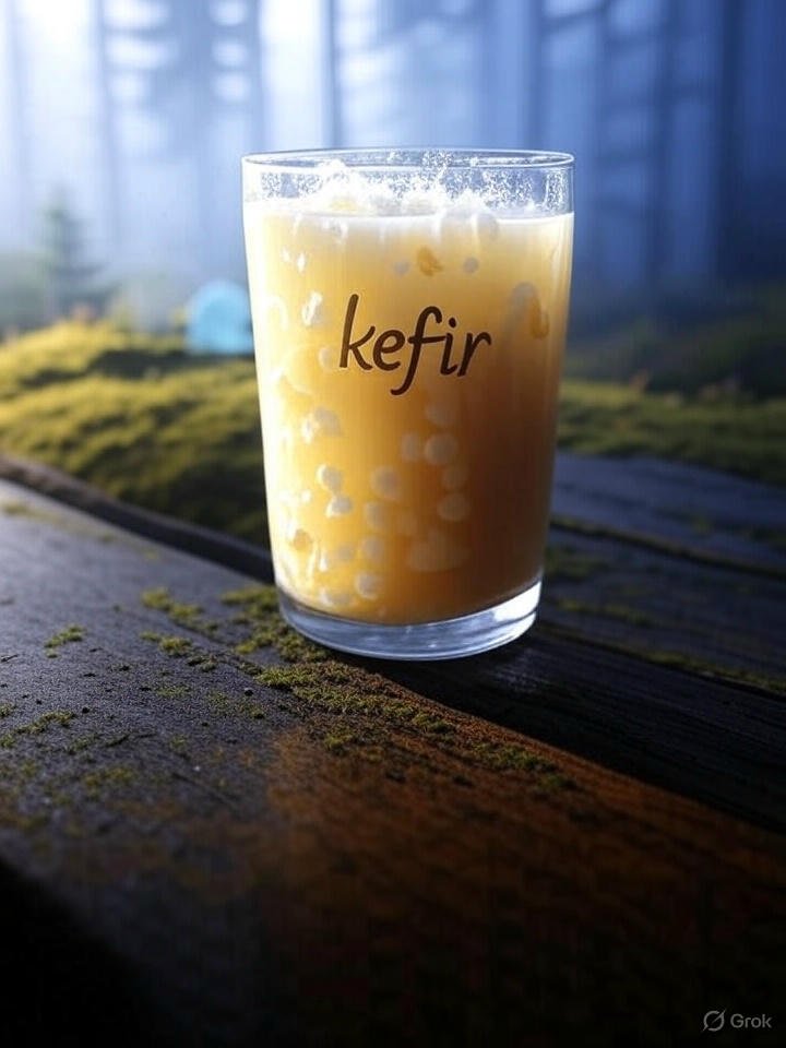 Serene kefir bliss in nature